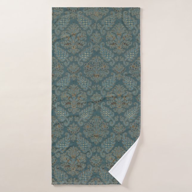 mediaeval textile pattern texture tapestry backgro bath towel (Bath Towel)