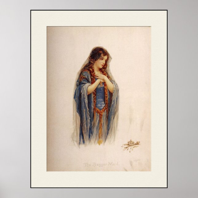 Mediaeval "The Beggar Maid" Print (Front)