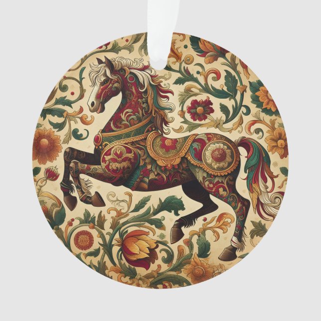 Mediaeval The Enchanted Steed in Bloom  Ornament (Front)