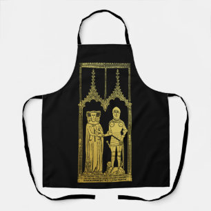 Mediaeval Tomb Brass Rubbing Knight, Lady and Chil Apron