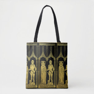 Mediaeval Tomb Brass Rubbing Knight, Lady and Chil Tote Bag