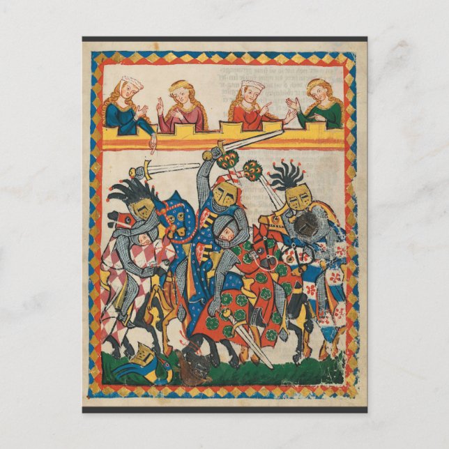 Mediaeval Tournament, 14th Century Postcard (Front)