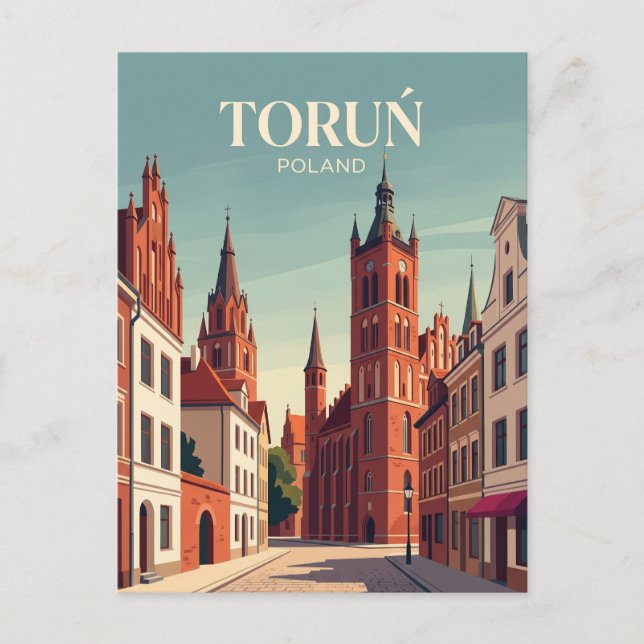 Mediaeval Town of Toruń Poland Postcard (Front)