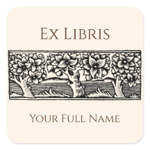 Mediaeval Trees Ex Libris Bookplate, Editable