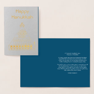 Mediaeval Triangular Hanukkah Lamp Foil Card