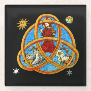 Mediaeval Trinity God, Jesus & Holy Spirit Glass Coaster