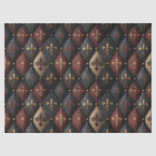 Mediaeval Tufted Fleur-de-Lis Harlequin Pattern (2 Tissue Paper