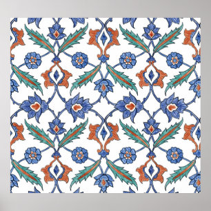 Mediaeval Turkish Tiles: Floral Ornament. Poster