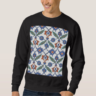 Mediaeval Turkish Tiles: Floral Ornament. Sweatshirt