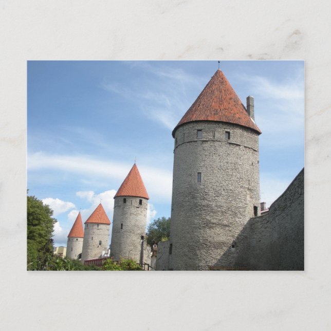 Mediaeval Turrets or Towers in Tallinn, Estonia Postcard (Front)