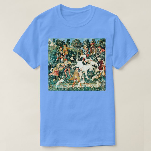 Mediaeval Unicorn Floral Tapestry 3 T-Shirt (Design Front)