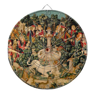 Mediaeval Unicorn Tapestries Print: Met Cloisters Dartboard