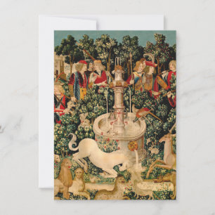 Mediaeval Unicorn Tapestries Print: Met Cloisters Invitation