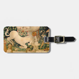 Mediaeval Unicorn Tapestries Print: Met Cloisters Luggage Tag