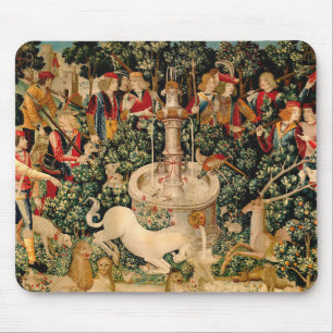 Mediaeval Unicorn Tapestries Print: Met Cloisters Mouse Pad