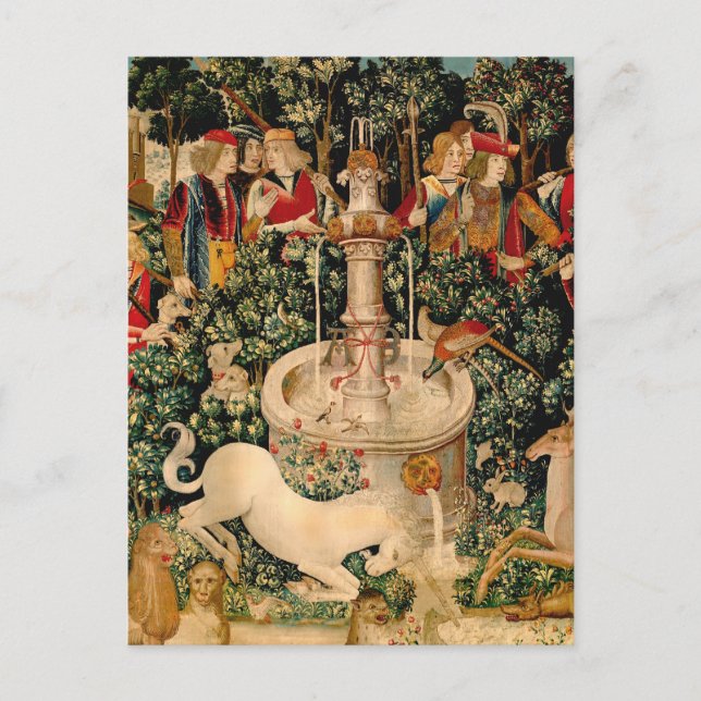 Mediaeval Unicorn Tapestries Print: Met Cloisters Postcard (Front)