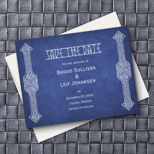 Mediaeval Viking Fantasy Leather Wedding Save The Date