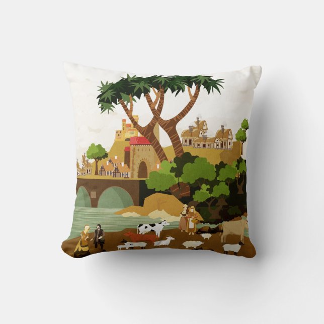 Mediaeval Village  Cushion (Front)