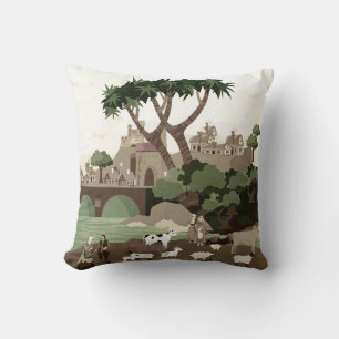 Mediaeval Village Cushion