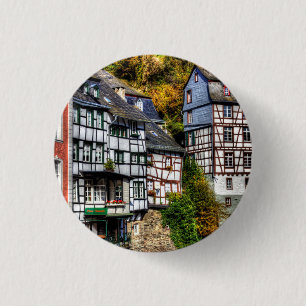 Mediaeval Village Monschau in Germany 3 Cm Round Badge