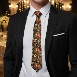 Mediaeval Vintage Elegance Floral Pattern  Tie