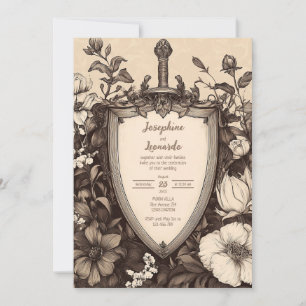 Mediaeval Vintage Sword and Shield Invitation