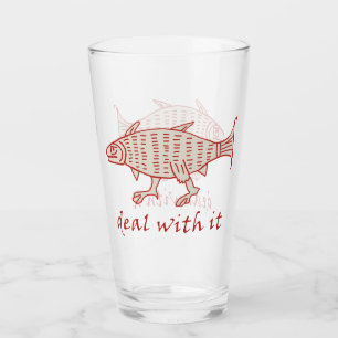 Mediaeval Walking Fish Glass Tumbler