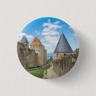 Mediaeval Walls of Carcassonne 3 Cm Round Badge