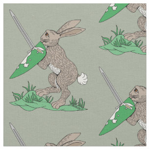 Mediaeval Warrior Rabbit Fabric