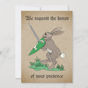 Mediaeval Warrior Rabbit Invitation