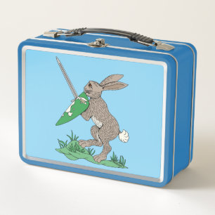 Mediaeval Warrior Rabbit Metal Lunch Box