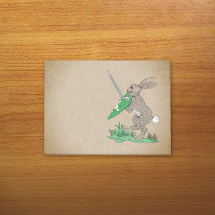 Mediaeval Warrior Rabbit Post-it Notes