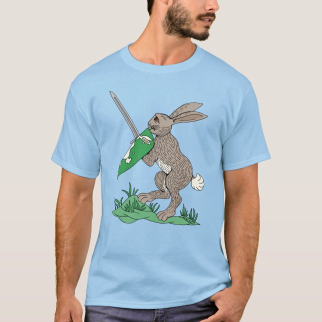 Mediaeval Warrior Rabbit T-Shirt (Front)