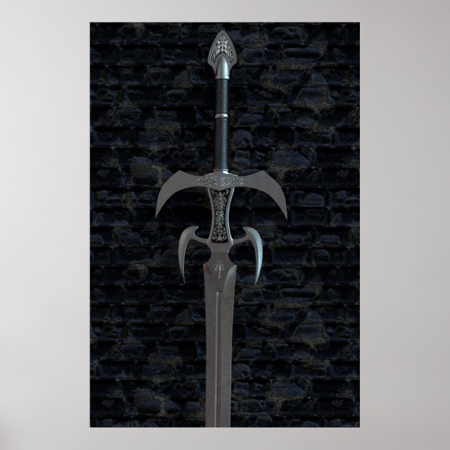 Mediaeval weapons. Ancient sword Poster (Front)