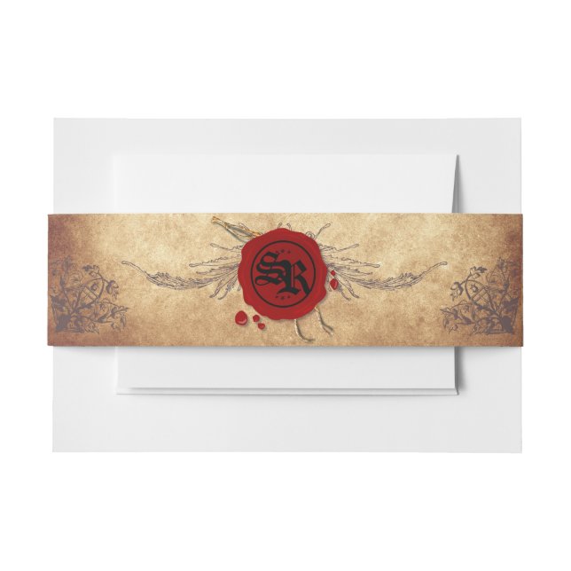 Mediaeval Wedding invitation belly band (Front Example)