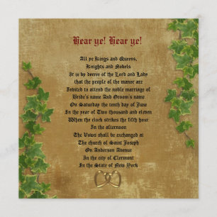 Mediaeval wedding Invitation Parchment-look