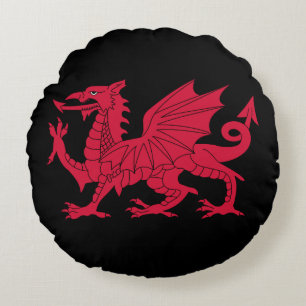 Mediaeval Welsh Dragon Round Cushion