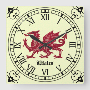 Mediaeval Welsh Dragon Wall Clock - Roman Numerals