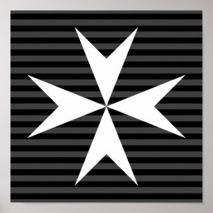 Mediaeval white cross Order of St John (UK) Poster