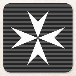 Mediaeval white cross   Order of St John (UK) Square Paper Coaster