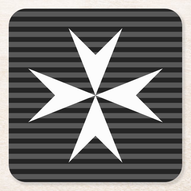 Mediaeval white cross | Order of St John (UK) Square Paper Coaster (Front)