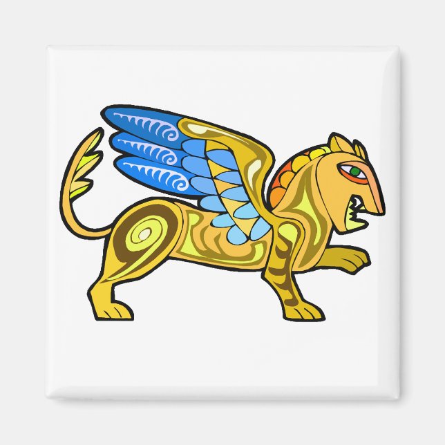 Mediaeval Winged Lion Gryphon Magnet (Front)