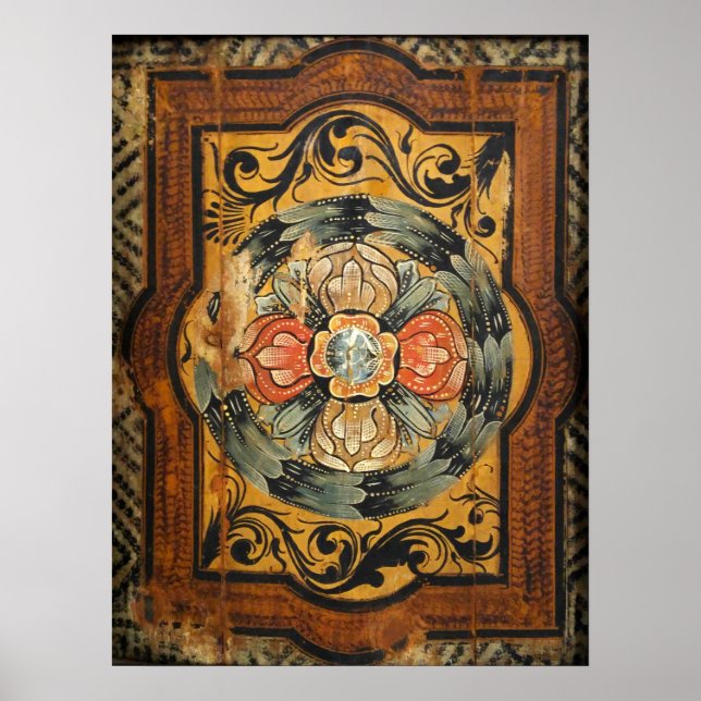 mediaeval wood painting art vintage old Gothic Poster (Front)