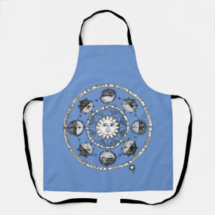 Mediaeval Woodblock Astronomy Sun and Planets Apron