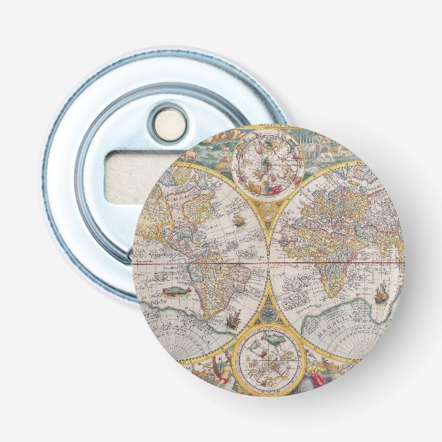 Mediaeval World Map From 1525 Bottle Opener (Front)