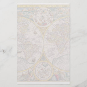 Mediaeval World Map From 1525 Stationery