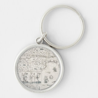 Mediaeval World map Quebec Nouvelle-France America Key Ring