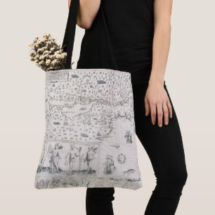 Mediaeval World map Quebec Nouvelle-France America Tote Bag