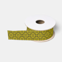 Mediaeval Yellow Black Lilies Romanesque Pattern