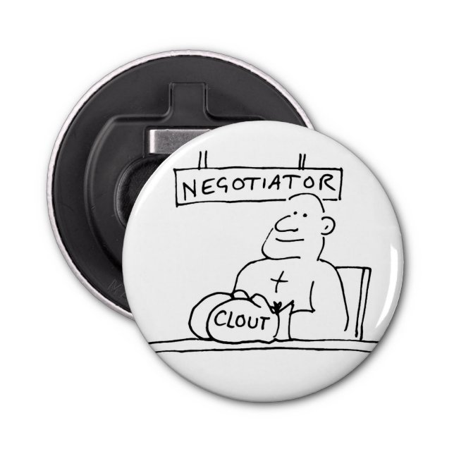 Mediation and Negotiations by a Boxer with Clout Bottle Opener (Front)